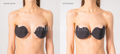 Gather Nubra Black Color Adhesive Bra for Backless Dresses